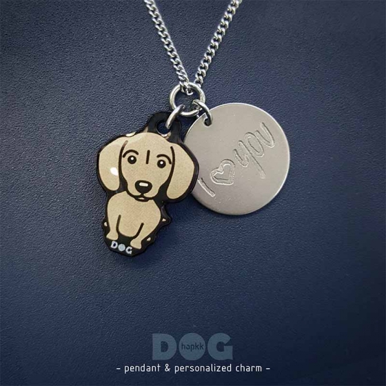 Doxie - hopkkDOG 21 pendant with personalized charm 0