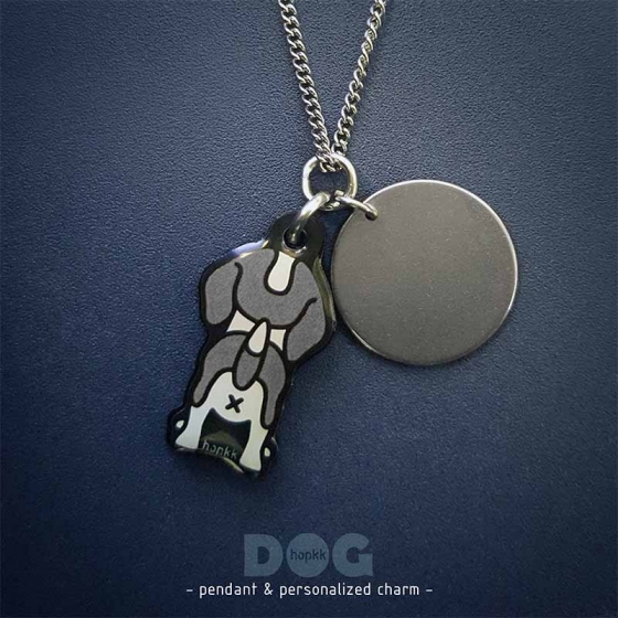 Foxhound - hopkkDOG 22 pendant with personalized charm 1