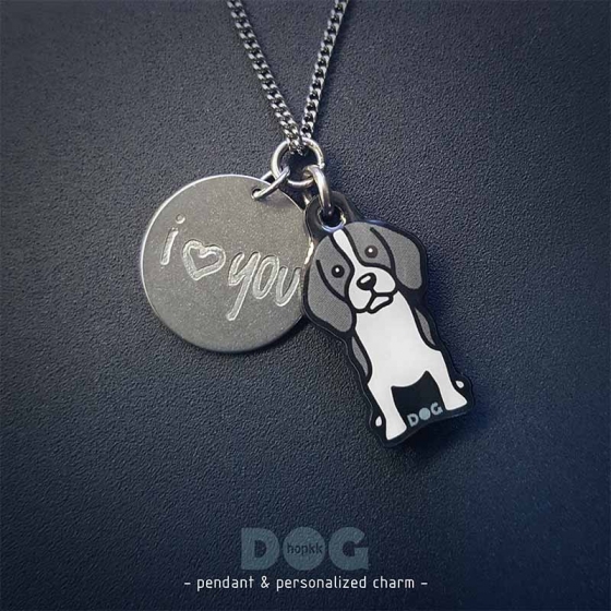Foxhound - hopkkDOG 22 pendant with personalized charm 0