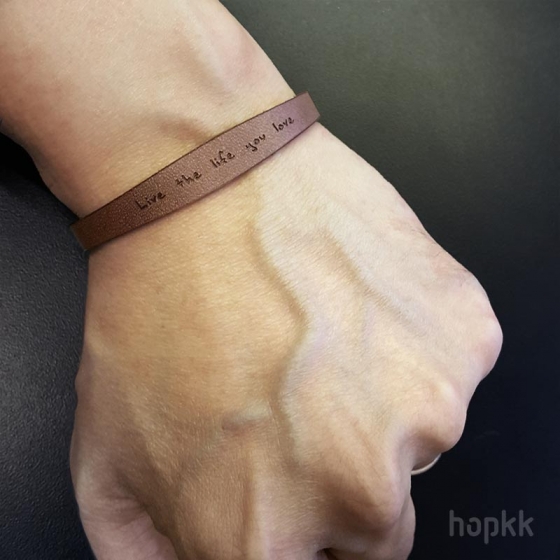 Personalized Leather Bracelet - by hopkk 2