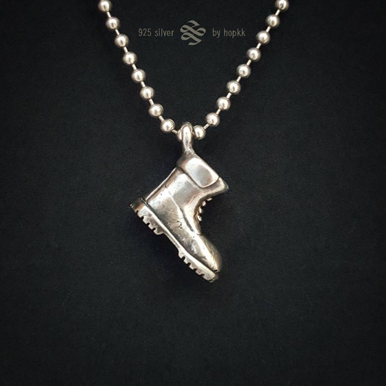 Boot - wax carving 925 silver pendant 1