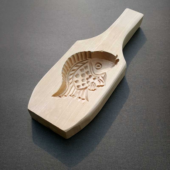 Wooden fish cake mold 1