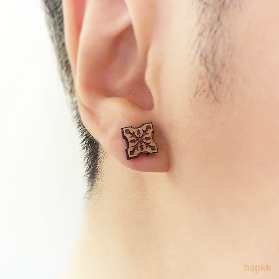 Wood Dual Cross - Magnetic earring - by hopkk 1