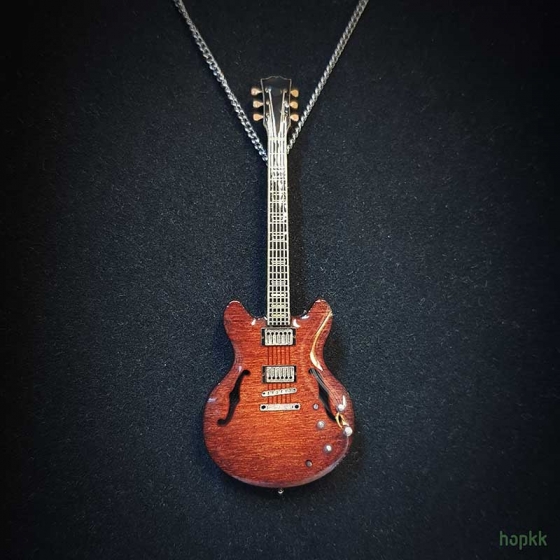 Miniature guitar pendant - Hollow #0001 0