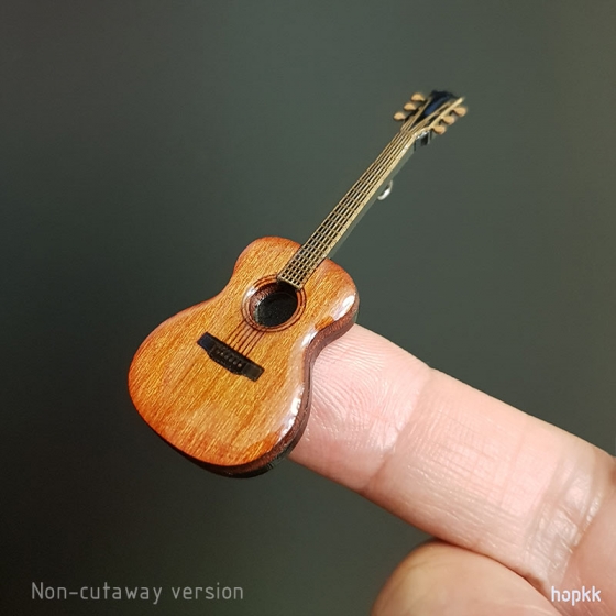 miniature acoustic guitar pendant - Non-cutaway / Cutaway 1