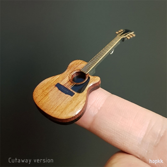 miniature acoustic guitar pendant - Non-cutaway / Cutaway 3