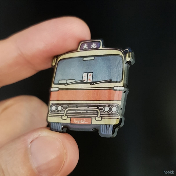 Hong Kong 14-seat minibus brooch / pin 1