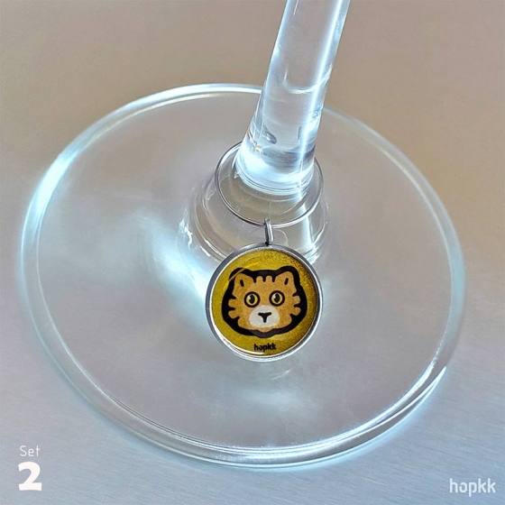 Cat wine glass charms - Set 2 (6-Piece) - 港貓 hkmeow 2