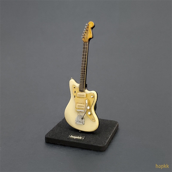 Miniature olympic white guitar lapel pin - Jazzmaster #0002 2