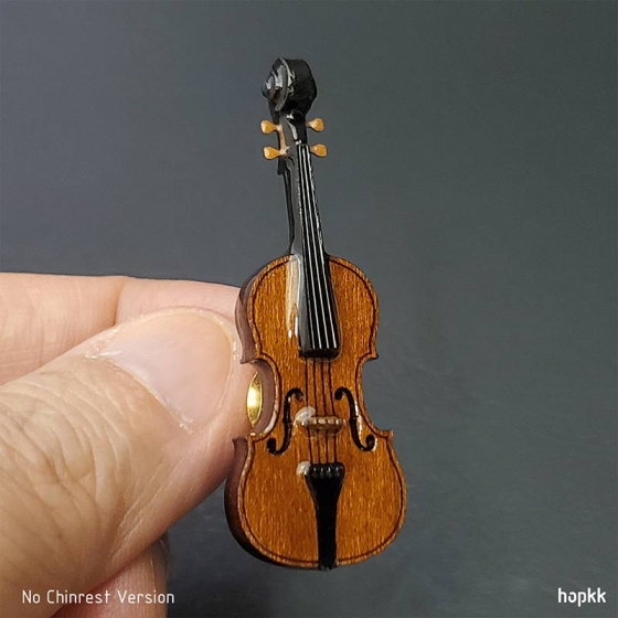 Wood Violin Lapel Pin 3