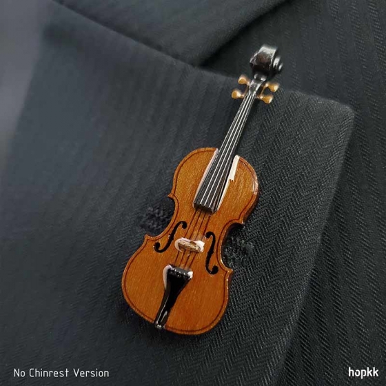 Wood Violin Lapel Pin 4