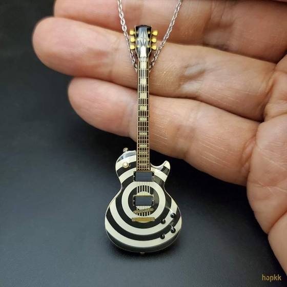 Miniature bullseye guitar pendant - Les Paul #0014 0