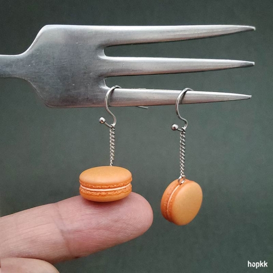 Handmade miniature macaron earrings 2