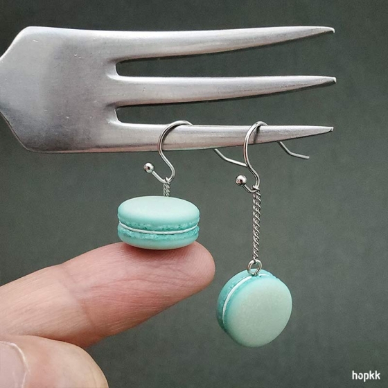 Handmade miniature macaron earrings 4