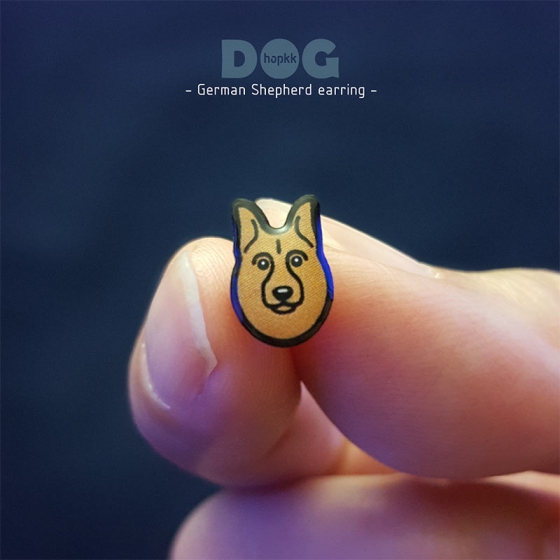 German Shepherd - hopkkDOG 25 stud earring 0