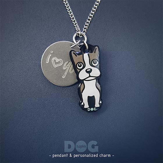 French Bull - hopkkDOG 23 pendant with personalized charm 0