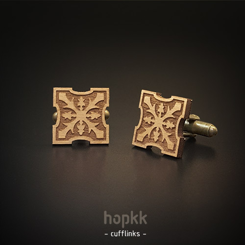 Wood Dual Cross - Cufflinks - by hopkk 0