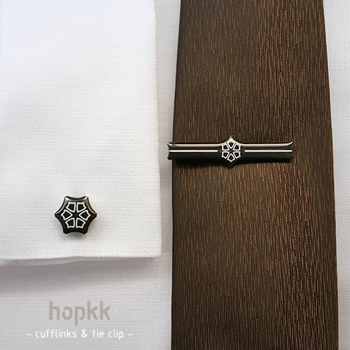 Black Hex-star - Cufflinks - by hopkk 2