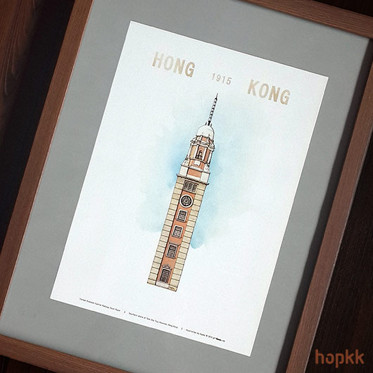 The Clock Tower 1915, Hong Kong - Hand Drawing Print by hopkk 0