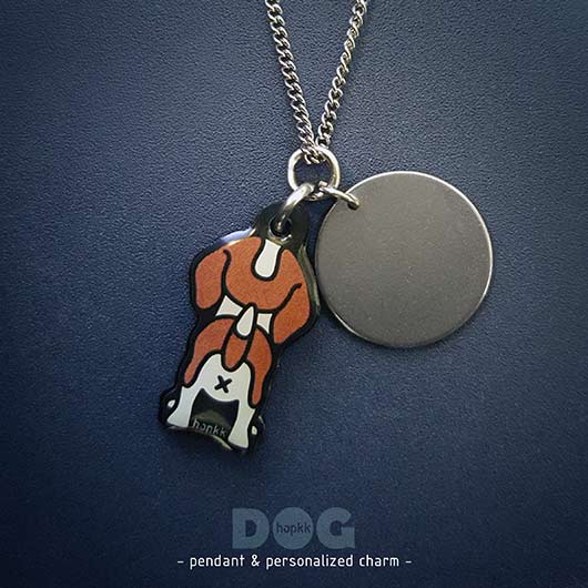 Beagle - hopkkDOG 4 pendant with personalized charm 1