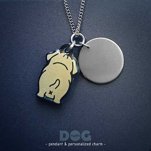 Pug - hopkkDOG 41 pendant with personalized charm 1
